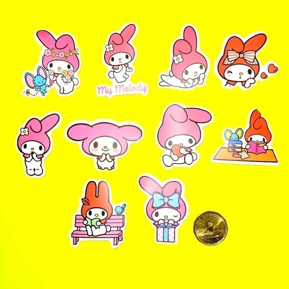 3/$20 Brand New 10x Waterproof Sanrio Melody Stickers - Picture 1 of 1